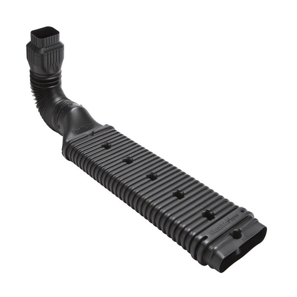 Amerimax Home Products Amerimax StealthFlow 4.75 in. H X 7.25 in. W X 43 in. L Black Vinyl K Downspout Extension 4601 - main